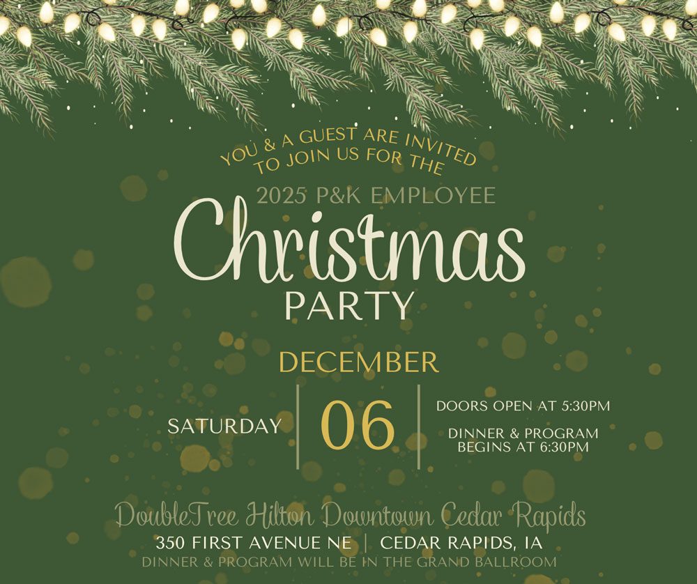 2025 P&K Midwest Christmas Party Invitation