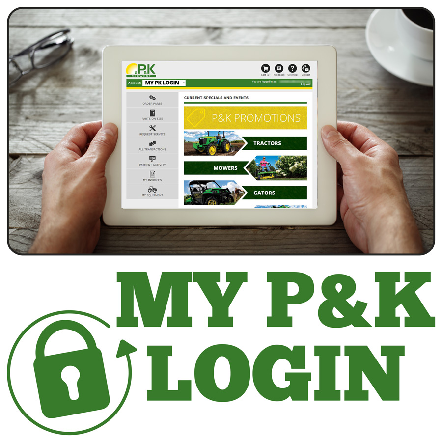 Buy John Deere parts online on the My P&K Login customer portal