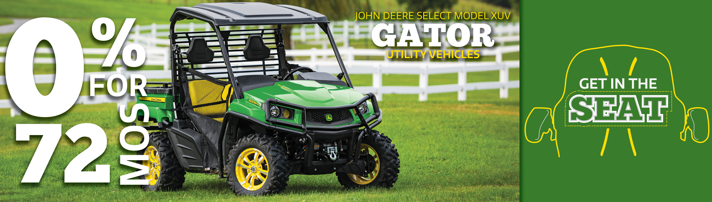 Get in the seat and get 0% for 72 months on select Gators!