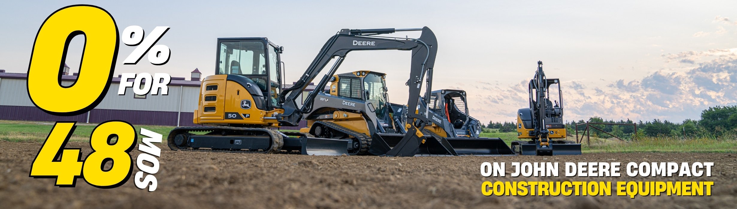 0% for 48 months on Compact Construction Equipment