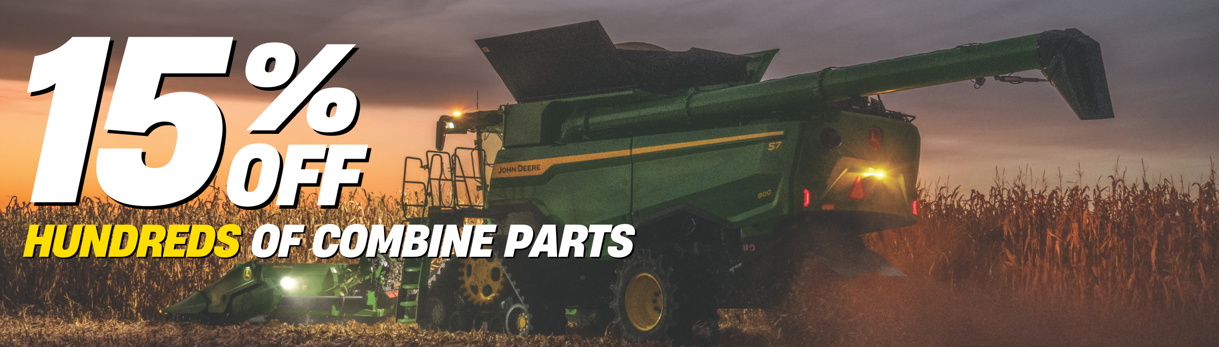 Save 15% on Combine parts! Be ready for the season with P&K!